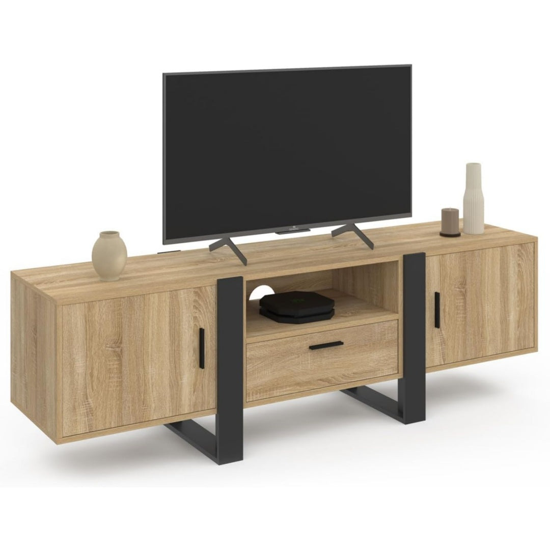 Marron banc TV style industriel, 160 x 40 x 50
