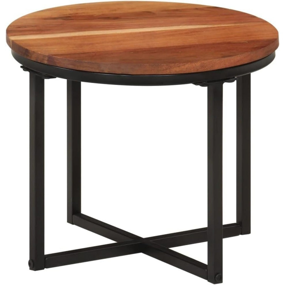 Table basse marron design epure 35 x 35 x 30 cm