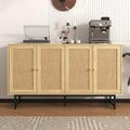 Pratique buffet en metal et rotin