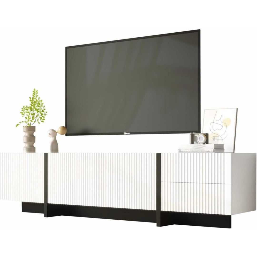 Meuble TV gris, contemporain, ideal pour chambre