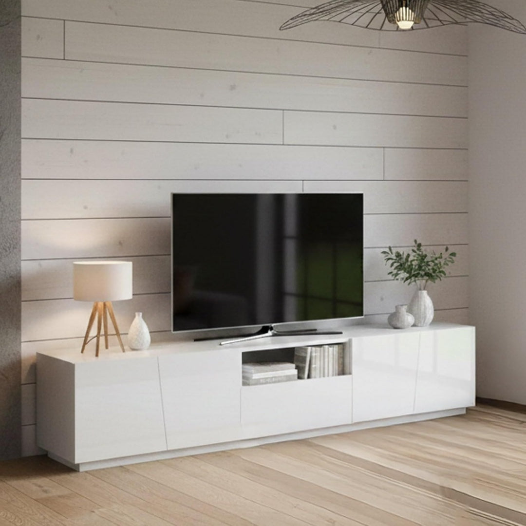 Contemporain meuble TV 220 cm de large gris