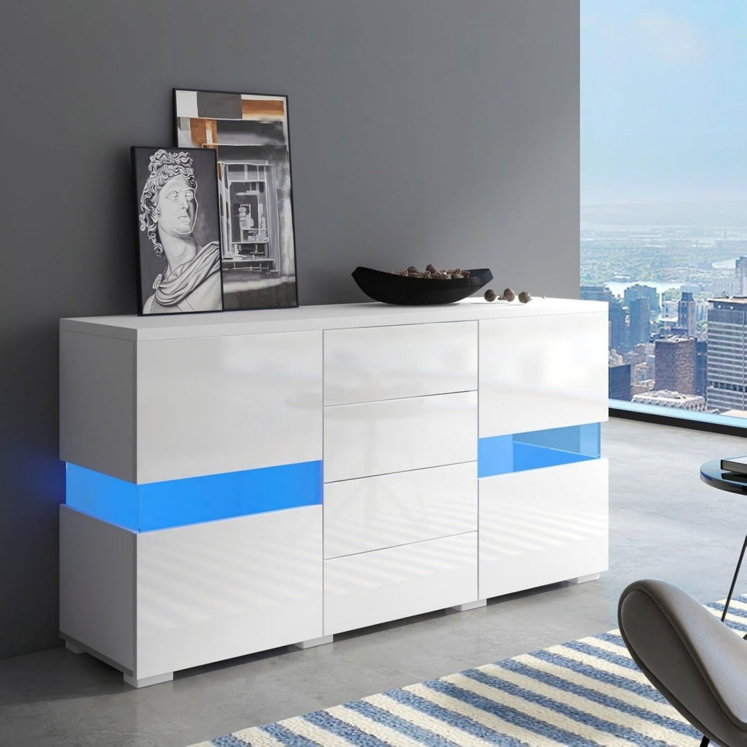 Contemporaine commode structure metallique pour le salon