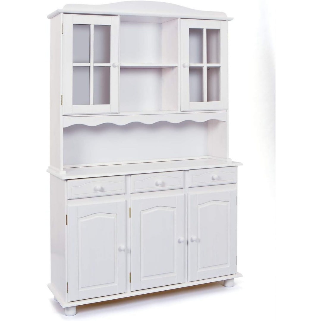 Buffet deco en bois massif gris clair pour la cuisine