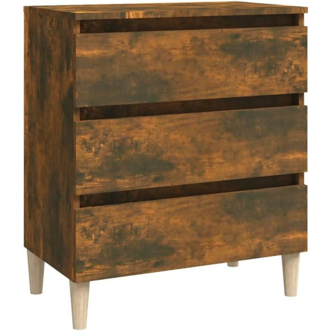 Sideboard style scandinave marron en bois, structure metallique