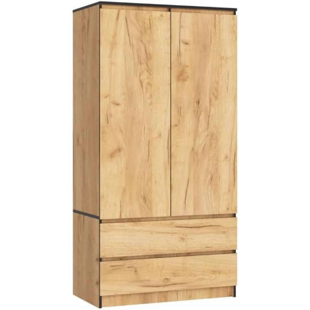 Armoire marron, quatre etageres, chambre, espace organise