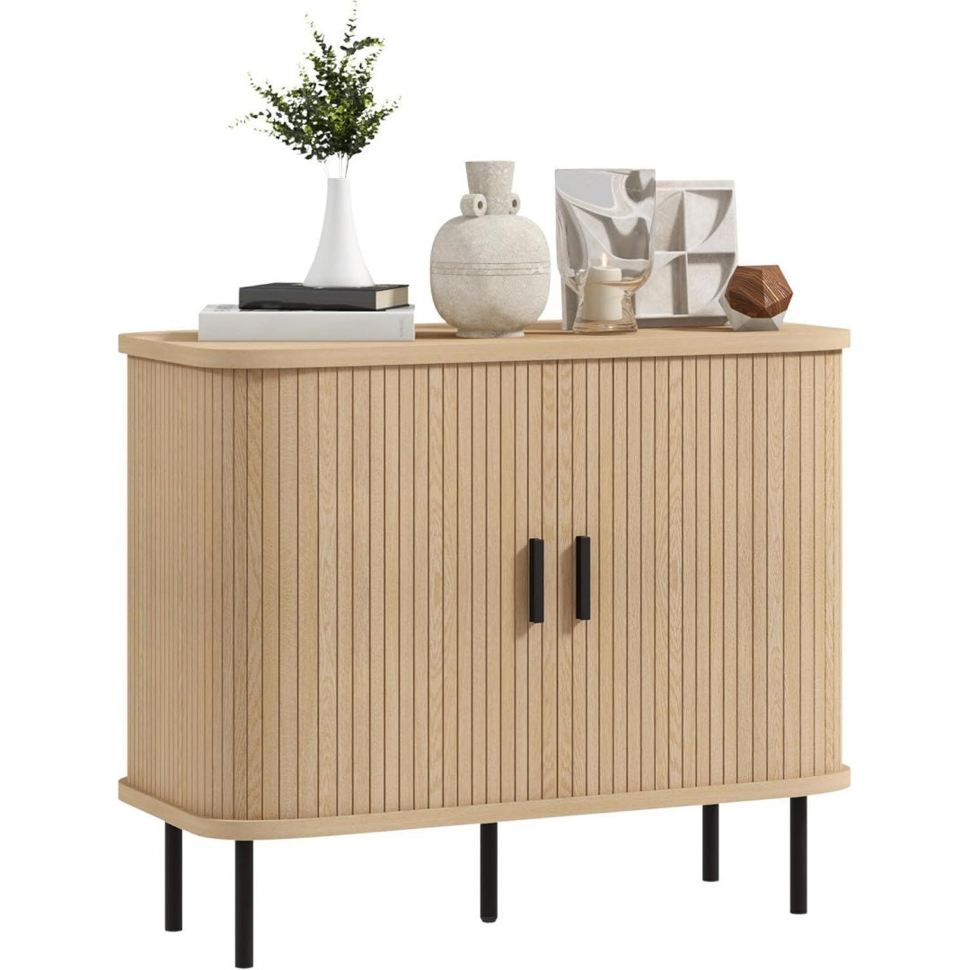 Enfilade marron bois ingenierie, 90 cm de large a 2 portes