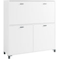 Rangement sans effort, table a manger gris clair en bois 2 portes