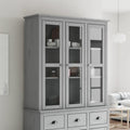 Pour sejour, vitrine dexposition gris en bois grand espace de rangement