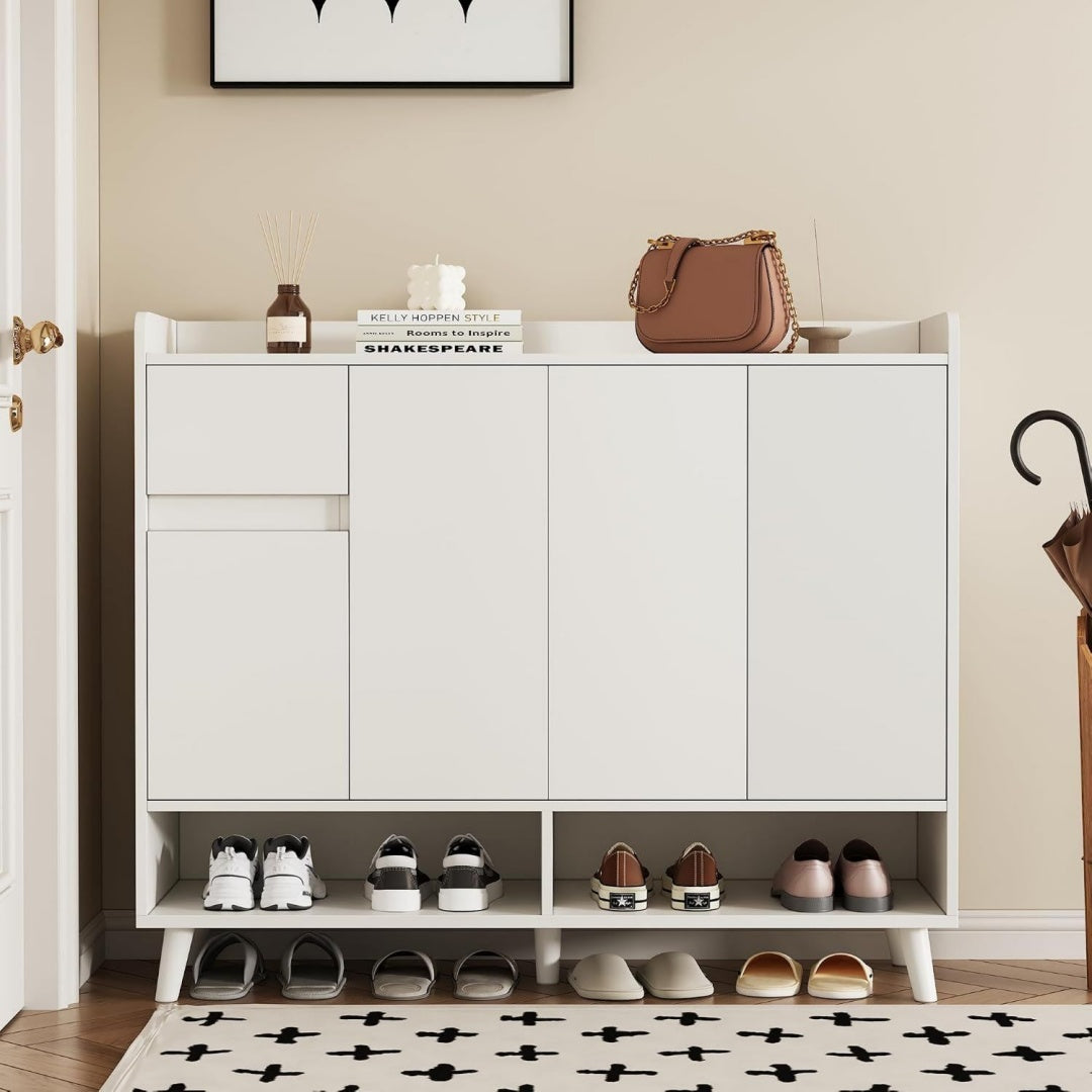 Buffet gris clair en panneau de particules