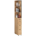 Revetement texture, meuble de rangement bas marron en bois