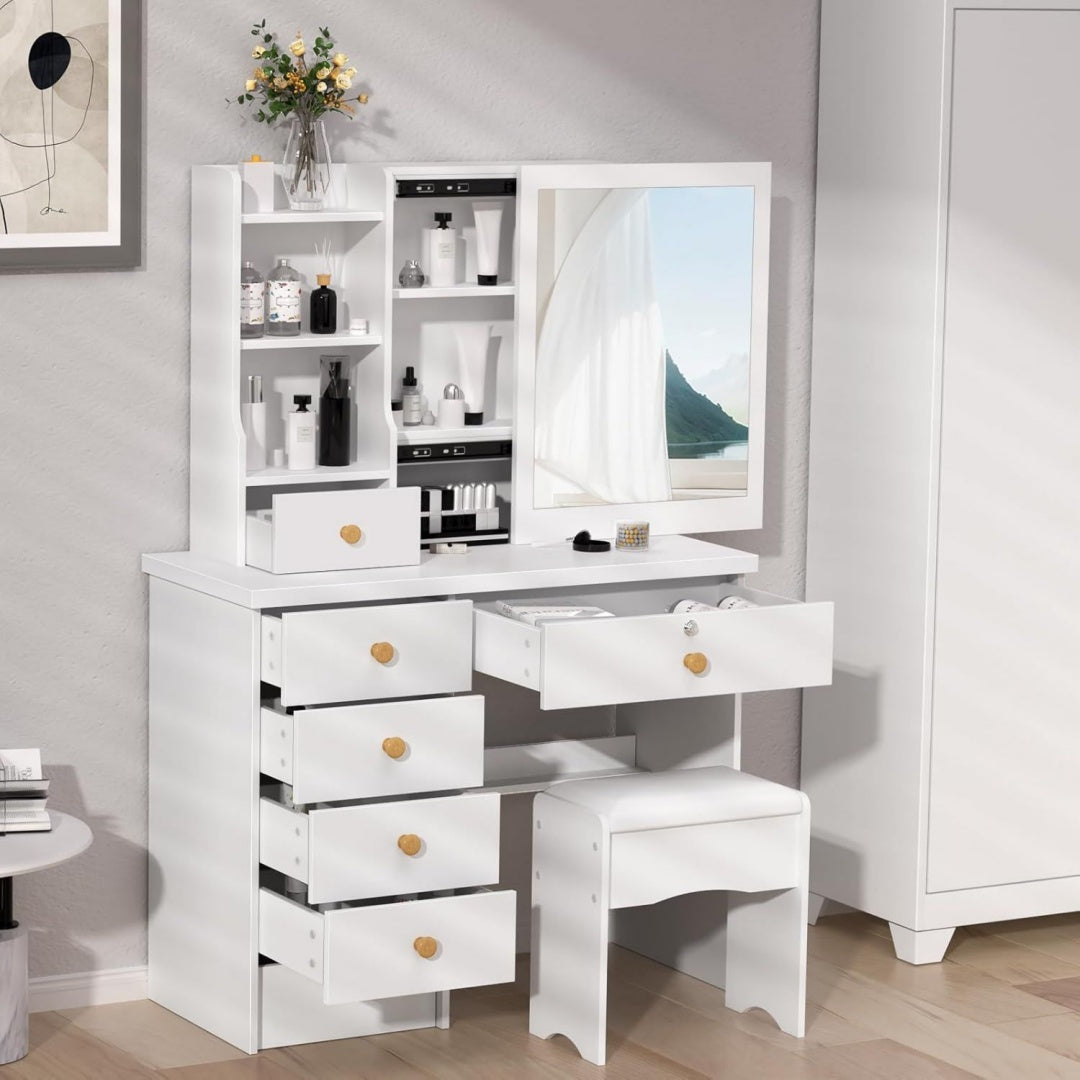 Minimaliste coiffeuse gris clair bien agencee