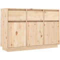 Enfilade beige avec 3 tiroirs, esprit rustique