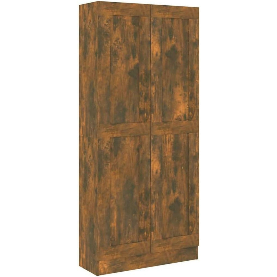etagere en bois 2 portes marron