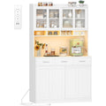 Polyvalent buffet gris clair en verre 100 x 40 x 185 cm