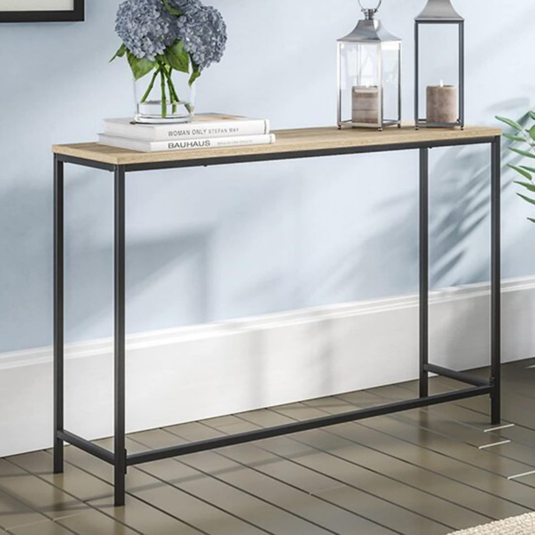 Console gris clair en verre pour entree