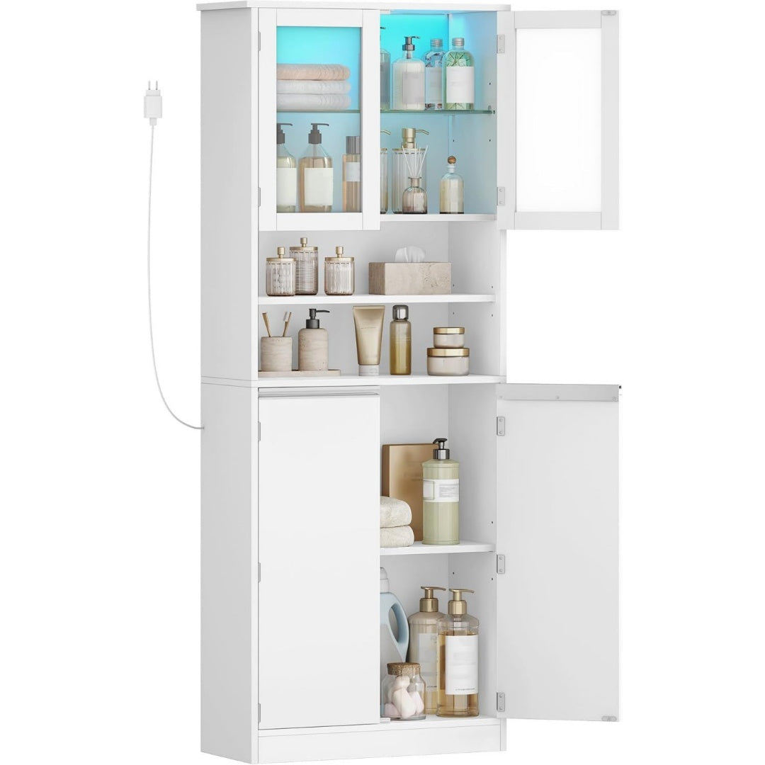 En verre colonne de rangement gris clair design moderne